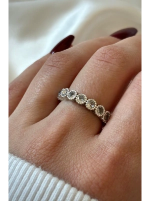 Premium Seri Oval Zirkon Taşlı Tamtur Tasarım Ayarlanabilir Kadın Yüzük