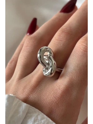 Yeni Seri Cilalı Ünlü Model Düğüm Tasarım Günlük Ayarlanabilir Kadın Yüzük