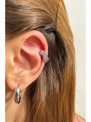 Özel Seri 3lü Burgulu Halka Model Tasarım Çelik Kıkırdak Küpe