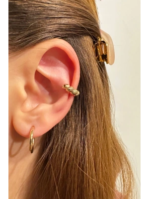 Özel Seri Kalın Burgu Halka Model Tasarım Çelik Kıkırdak Küpe