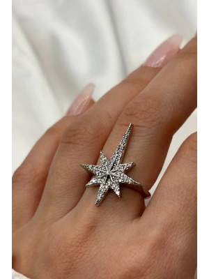 Premium Seri Kutup Yıldızı Tasarım Model Ayarlanabilir Kadın Yüzük