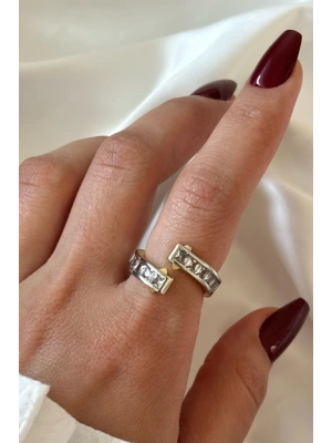 VIP %100 İthal Storm Tasarım Ayarlanabilir Kararmaz Garantili Kadın Çelik Yüzük