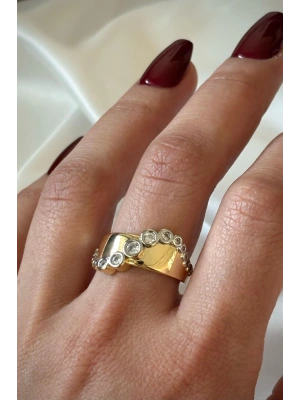 VIP %100 İthal Dams Tasarım Ayarlanabilir Kararmaz Garantili Kadın Çelik Yüzük