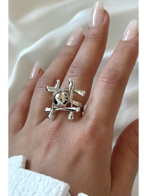 Premium Seri S.O.S Tasarım Cilalı Ayarlanabilir Kadın Yüzük