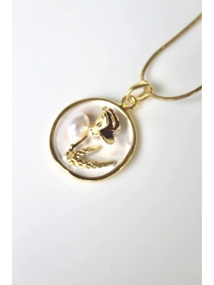 Vintage Kırmızı Gül Motifli 3d Tablo Tasarım Kadın Çelik Kolye