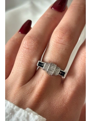 Premium Seri Punch Model Zirkon Taşlı Tasarım Ayarlanabilir Kadın Yüzük