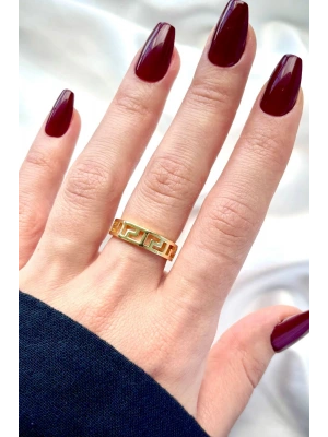 Premium Seri Font Tasarım Cilalı Ayarlanabilir Kadın Yüzük