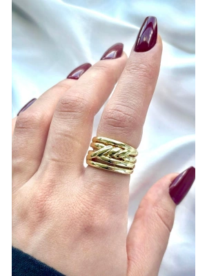 Premium Seri Braids Tasarım Cilalı Ayarlanabilir Kadın Yüzük