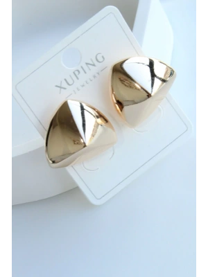 Premium Seri Xuping Metal Piramit Tasarım Kararmaz Renk Atmaz Kadın Çelik Küpe