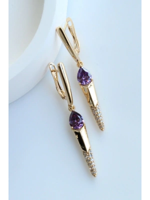 VİP Xuping Opal Damla Taşlı Tasarım Kararmaz Renk Atmaz Kadın Çelik Küpe