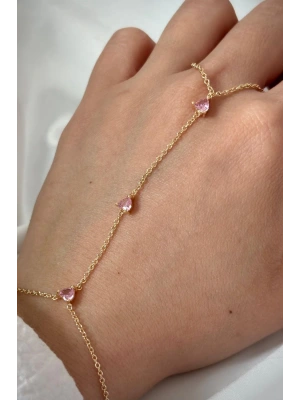 Pembe Zirkon Taşlı Tasarım Kadın ŞAHMERAN