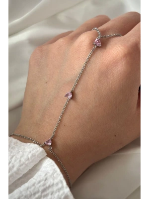 Pembe Zirkon Taşlı Tasarım Kadın ŞAHMERAN