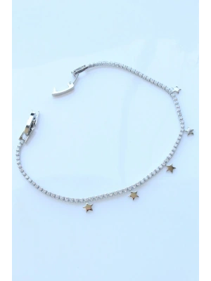 V.İ.P Seri Full Taşlı Su Yolu Çoklu Yıldız Model Renk Atmaz Kararmaz Garantili Kadın Çelik Bileklik