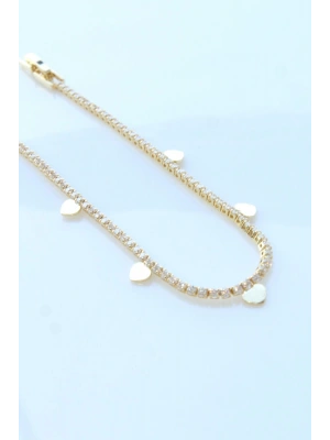 V.İ.P Seri Full Taşlı Su Yolu Çoklu Metal Kalp Renk Atmaz Kararmaz Garantili Kadın Çelik Bileklik