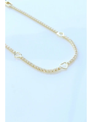 V.İ.P Seri Full Taşlı Su Yolu Çoklu İçi Boş Kalp Renk Atmaz Kararmaz Garantili Kadın Çelik Bileklik