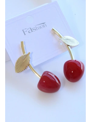 Kiraz Tasarım Sallantılı Kadın Küpe