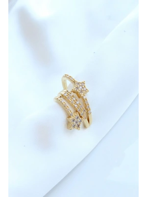 Çoklu Görünüm Zirkon Taşlı Yıldız Model Earcuff Kıkırdak Küpe