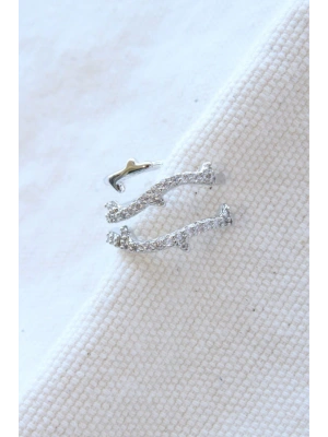 Çoklu Görünüm Zirkon Taşlı Sarmaşık Model Earcuff Kıkırdak Küpe