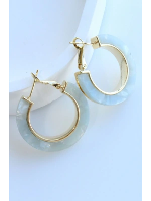 İthal Seri Opaline Çok Renkli Halka Tasarım Kadın Çelik Küpe