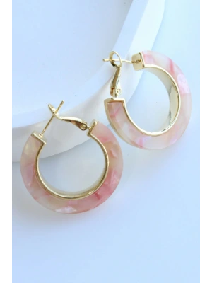 İthal Seri Opaline Çok Renkli Halka Tasarım Kadın Çelik Küpe