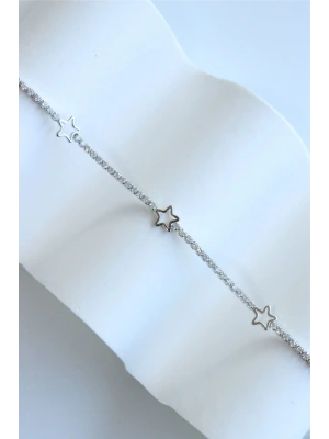 V.i.p Seri Full Taşlı Su Yolu Çoklu Yıldız Model Renk Atmaz Kararmaz Garantili Kadın Çelik Bileklik