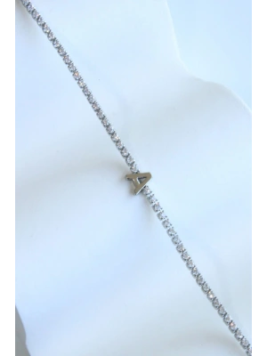 İthal Seri A Harfi Su Yolu Kadın Çelik Bileklik Kararmaz Renk Atmaz