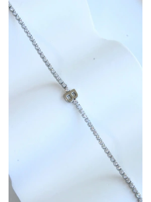 İthal Seri B Harfi Su Yolu Kadın Çelik Bileklik Kararmaz Renk Atmaz