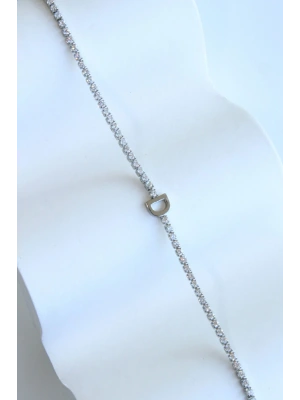 İthal Seri D Harfi Su Yolu Kadın Çelik Bileklik Kararmaz Renk Atmaz