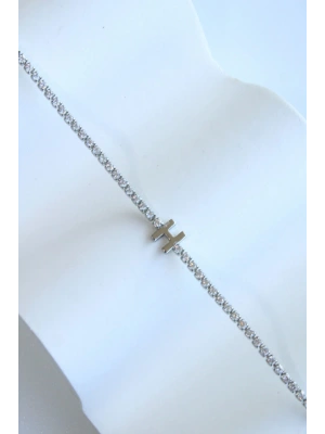 İthal Seri H Harfi Su Yolu Kadın Çelik Bileklik Kararmaz Renk Atmaz