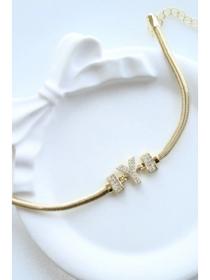 İthal Seri Y Harfi Balık Sırtı Zincirli Kadın Çelik Bileklik Kararmaz Renk Atmaz