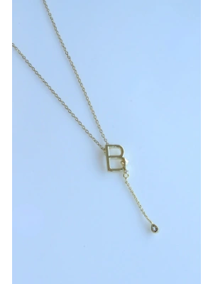 Uzak Şehir B Harfli Çelik Alya Kolye Kararmaz Renk Atmaz