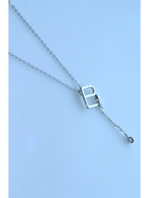 Uzak Şehir B Harfli Çelik Alya Kolye Kararmaz Renk Atmaz