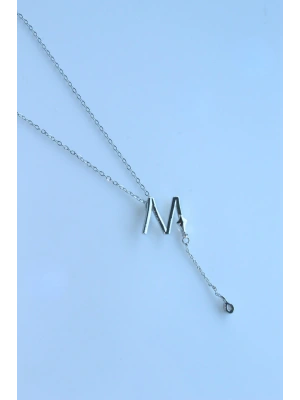 Uzak Şehir M Harfli Çelik Alya Kolye Kararmaz Renk Atmaz