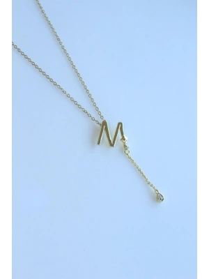 Uzak Şehir M Harfli Çelik Alya Kolye Kararmaz Renk Atmaz