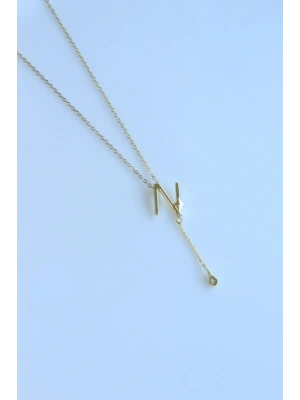 Uzak Şehir N Harfli Çelik Alya Kolye Kararmaz Renk Atmaz