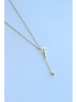 Uzak Şehir T Harfli Çelik Alya Kolye Kararmaz Renk Atmaz