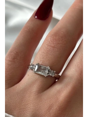 Özel Seri 3 Taşlı Vintage Tasarım Kadın Yüzük