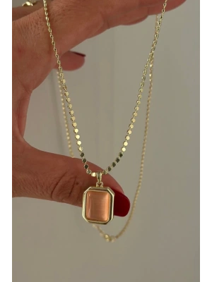 Premıum Seri Cats Eye Tasarım Plaka Model 60 Cm Ezme Zincirli Kadın Çelik Kolye