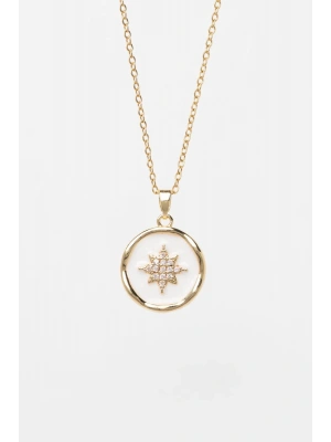 Özel Seri Sedefli Kutup Yıldızı Tasarım 45 Cm Kadın Çelik Kolye