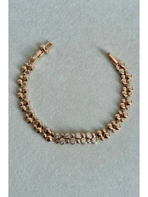 Özel Seri Petek Taşlı Rose Renk Xuping Bileklik