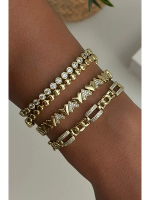 Özel Seri Ters Kalp Tasarım 14K Xuping Kadın Çelik Bileklik