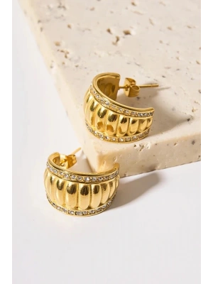 Premıum Seri Lydıa Bombe Tasarım Kadın Çelik Küpe