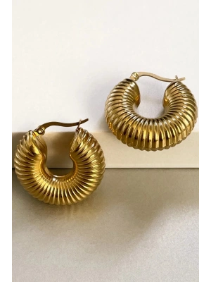 Özel Seri Bold Wave Tasarım Salyangoz Model Kadın Çelik Küpe