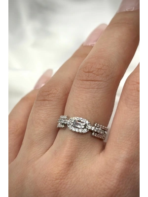 Baget Zirkon Taşlı Vintage Ünlü Model Ayarlanabilir Kadın Yüzük