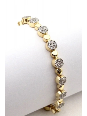 Crystal Sphere Kuyumcu İşçiliği 14K Altın Kaplama Premium Seri Kadın Çelik Bileklik