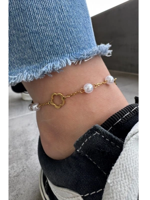 İncili Yonca Model Kadın Çelik Halhal