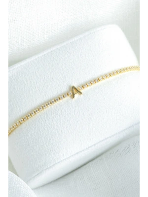 İthal Seri A Harfi Su Yolu Kadın Çelik Bileklik Kararmaz Renk Atmaz