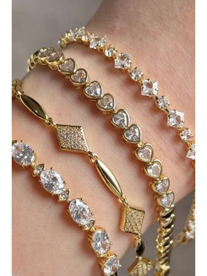 Luxe Romance Kuyumcu İşçiliği 14K Altın Kaplama Premium Seri Kadın Çelik Bileklik