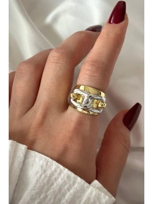 Özel Seri İthal Cilalı Gerçek Zincirli Model Bombe Tasarım Ayarlanabilir Kadın Yüzük