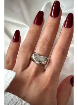 Özel Seri İthal Cilalı Kalp Model Bombe Tasarım Ayarlanabilir Kadın Yüzük